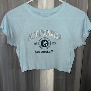 PacSun Light Blue Graphic Crop Top